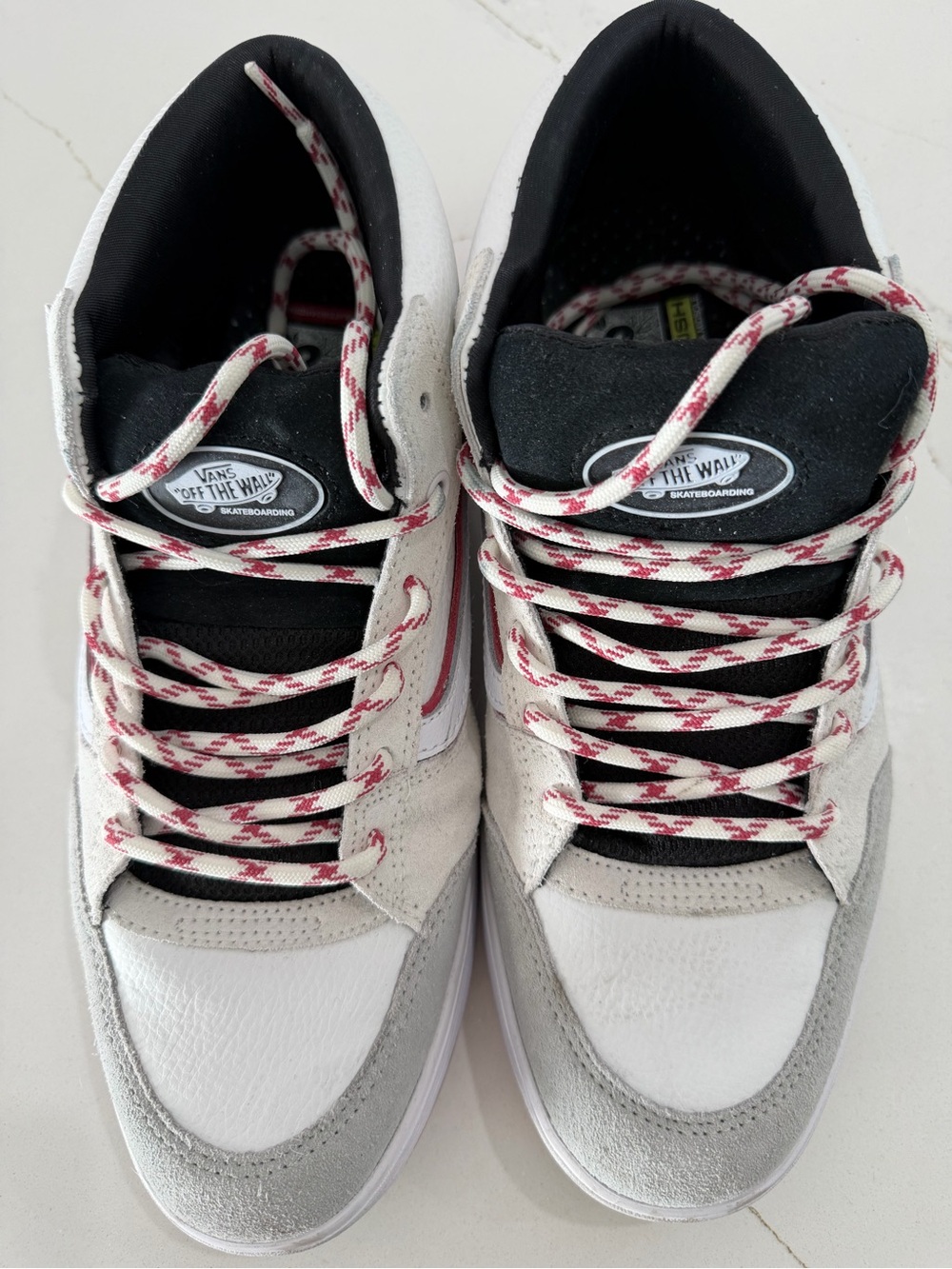 Vans Men’s Zahba Mid White and Gray Low-Top Skate Boarding Sneaker